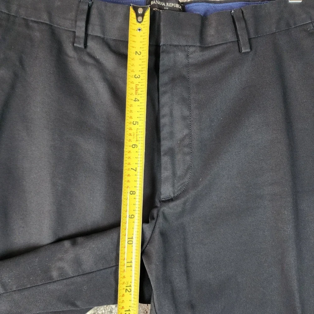 Banana Republic Chino Dress Pants Mens 34x32 Slim Fit Non-Iron Black Excellent